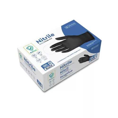 Gloves - Nitrile  Black - M 100pcs